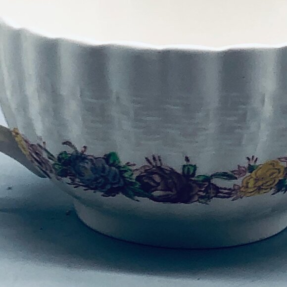 copeland spode Rose Briam tea cup white floral #3 embossed made in England READ - Picture 2 of 8